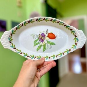 VTG Dainty Floral Oval Serving Dish Cordon Bleu Kitchen Dinnerware Porcelain